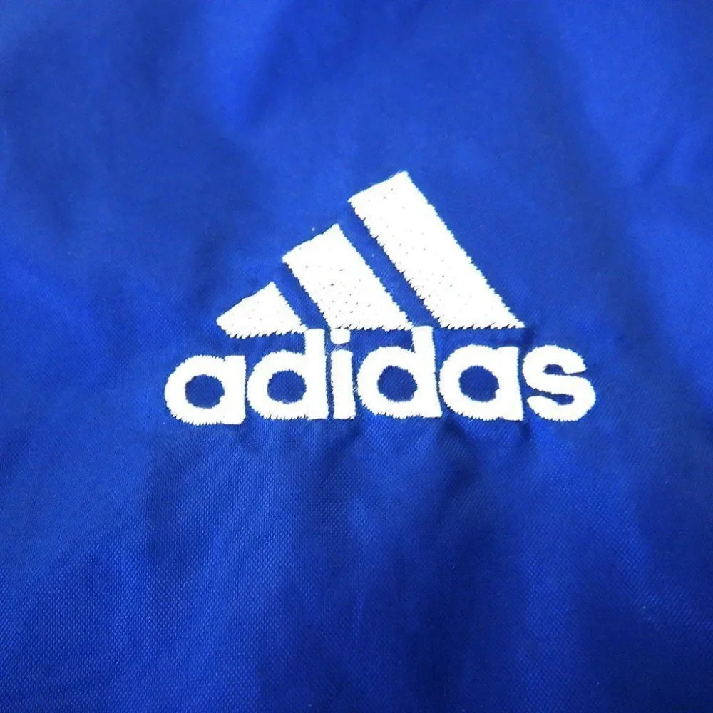 Adidas blue pullover lined windbreaker sweater